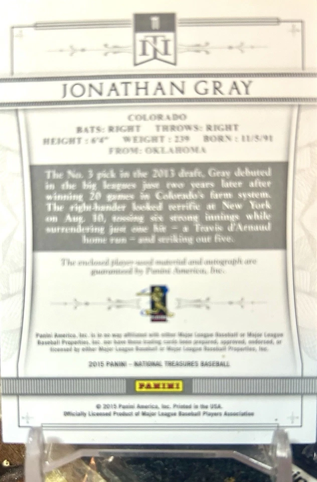 2015 Panini National Treasures Jon Gray (14/25) Prospect Silhouette Signatures  - Image 2 of 2