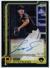 Levi Sterling 2025 Topps Pro Debut Chrome Black Refractor 10/10 Auto #PDC-34
