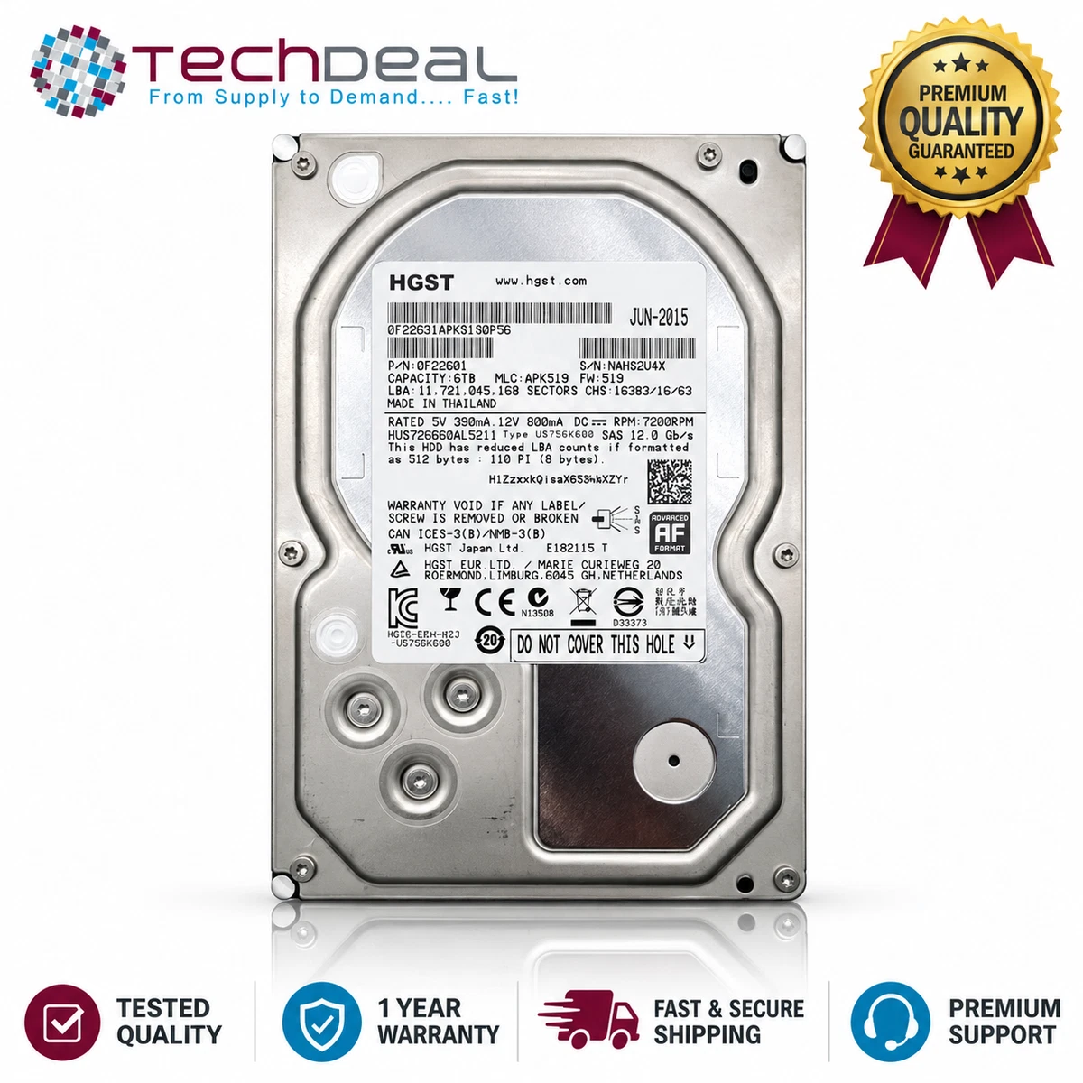 HGST Internal Hard Disk Drives 6 TB Storage Capacity for sale | eBay