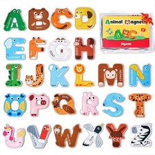 Wooden Thick Alphabet Magnets for Toddlers Fridge Large Size Cute Animal Colorfu