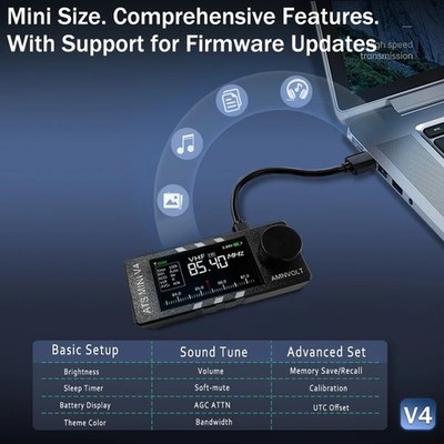 AMNVOLT V4 ATS MINI Radio Receiver Si4732 AM FM Full Band DSP