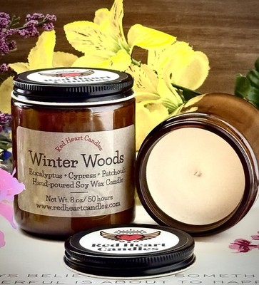Hand Poured Highly Scented Soy Wax Candles Apothecary 8oz Jar, Long Burning