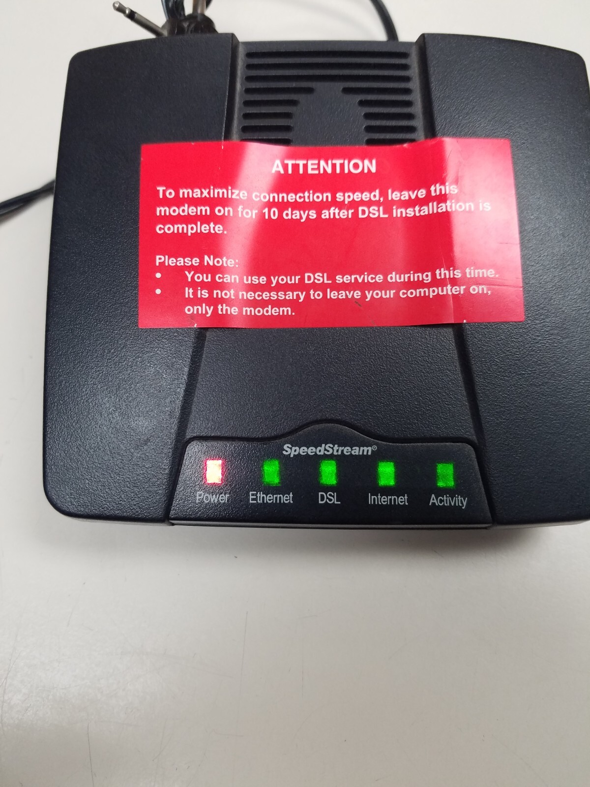 SIEMENS SpeedStream 4100 ADSL Modem 060D141A12 with