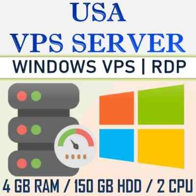 VPS RDP Forex Server 4GB RAM + 150GB HDD + 2 Core CPU