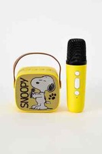 Peanuts Snoopy Wireless Speaker  Karaoke Microphone Yellow Charlie Brown