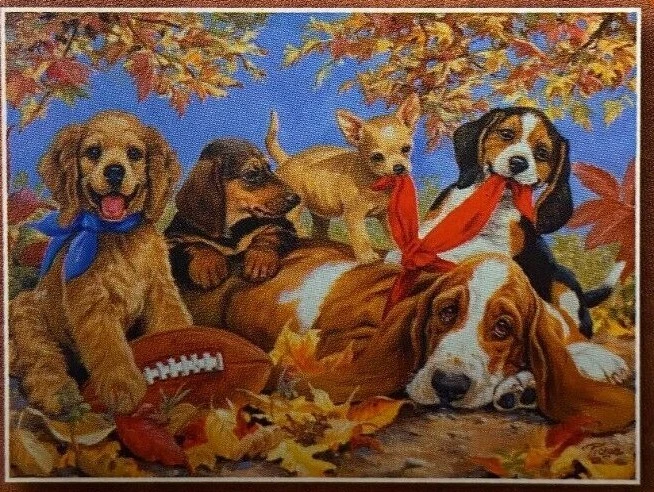 Lets Play Football Dogs 550 Piece Jigsaw Puzzle Great American Puzzle Factory - Image 2 of 4