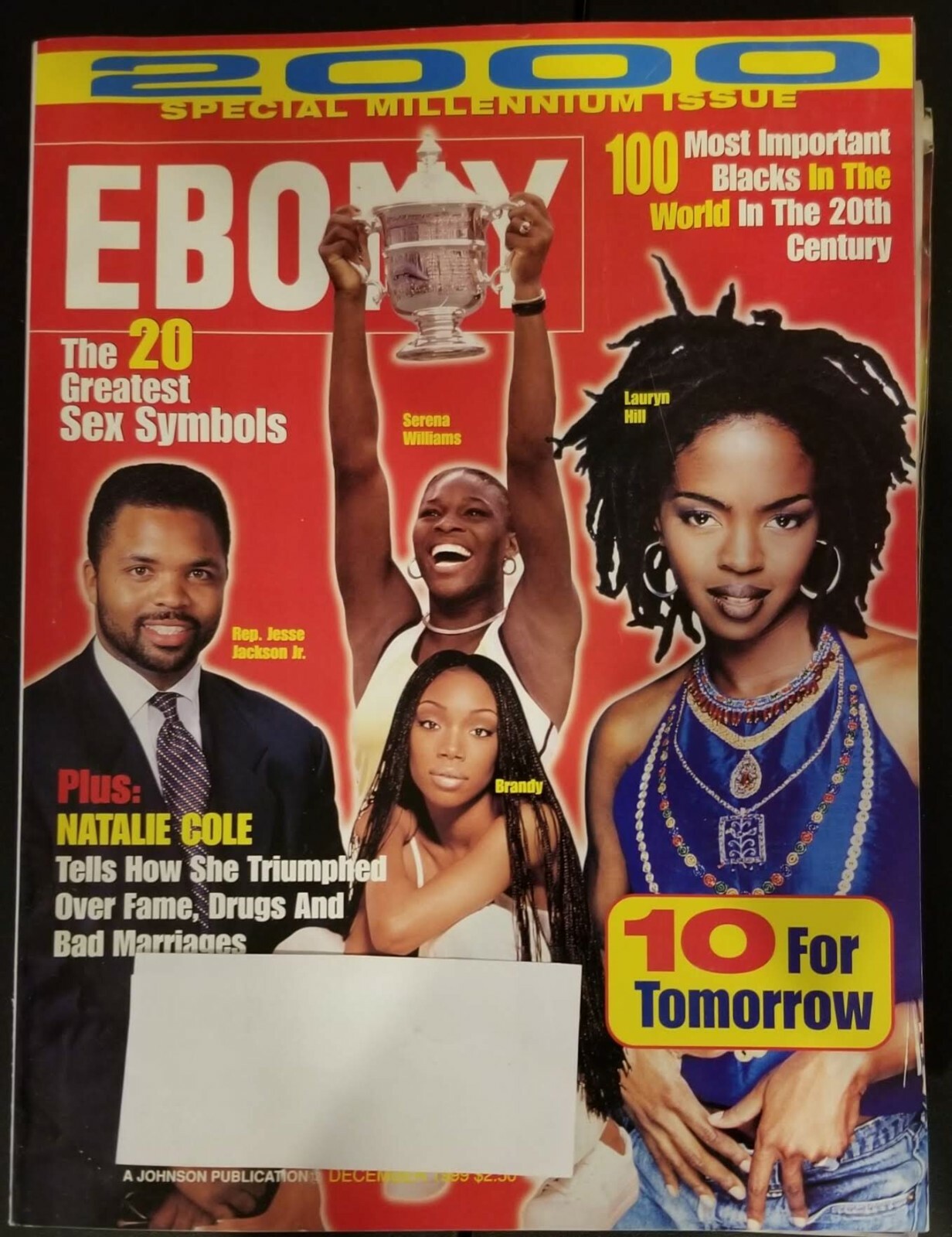 EBONY December 1999 Serena Williams, Brandy, Lauryn Hill Millenium
