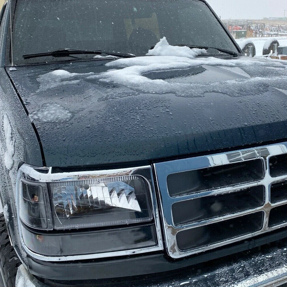 HECASA Chrome Headlights Trim Bezel Pair For 1992-1996 Ford Bronco F150 Pickup Foto 4 de 4