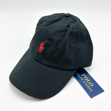  NEW Men Polo Ralph Lauren Polo Pony logo-embroidered cotton Cap Black