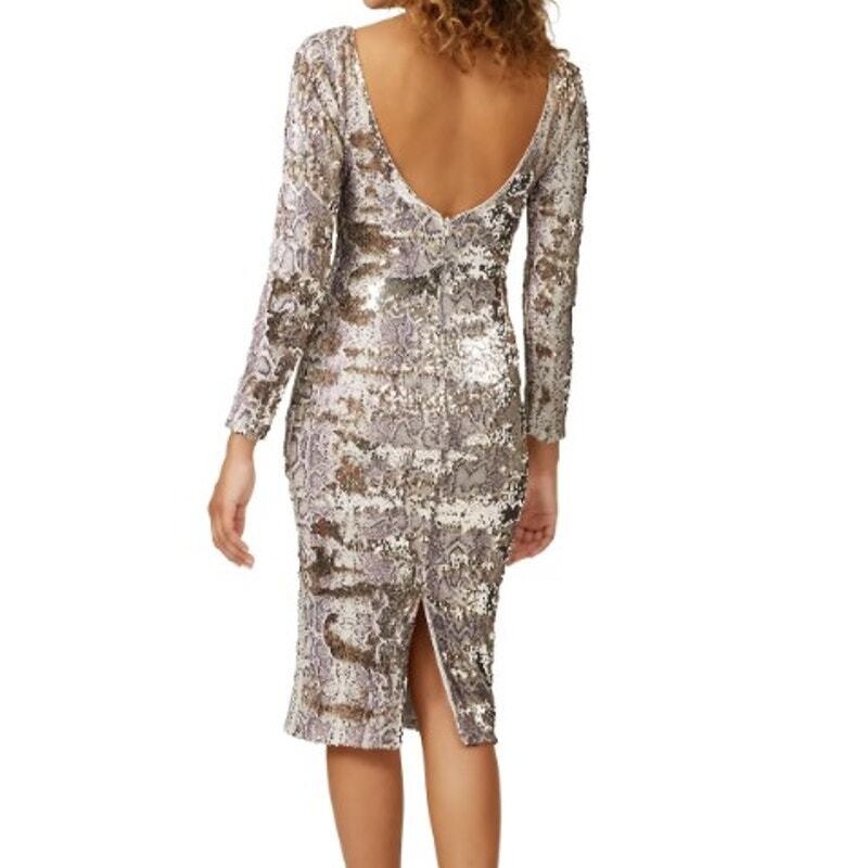Dress the Population Python Sequin Emery Dress Sz… - image 2