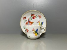Meissen Mokka Gedeck Chinesischer Drache u. Storch Blumen Kakiemon Gold 1.Wahl