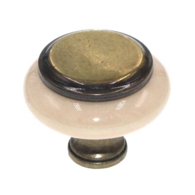 Amerock Royal Burnished Brass Almond 1 1/4'' Cabinet Knob Pull BP76246-ALB