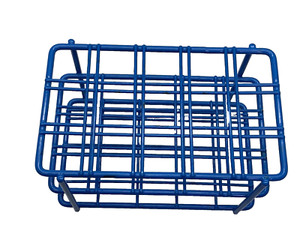 15-Place Blue Epoxy-Coated Steel Wire Centrifuge Laboratory Test Tube Rack