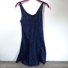 Vtg Victorias Secret Nightie 100 Silk Blue Nightgown Dress Small Y2K