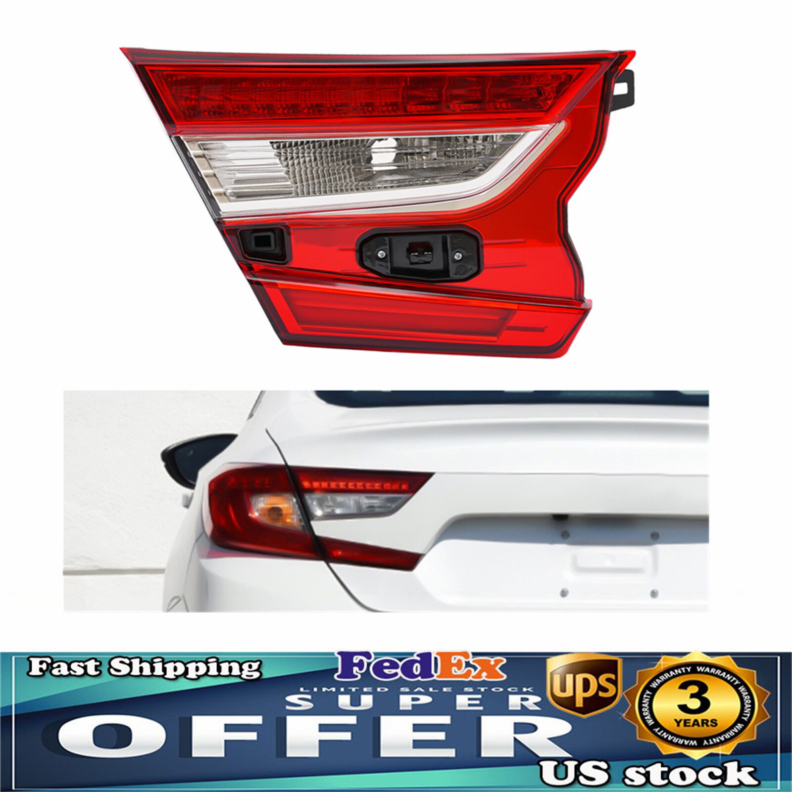 Left Inner Tail Light Driver Side Tail Lamp For Honda Accord Sedan 2018-2021 22