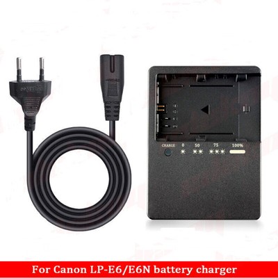 LC-E6E Akku-Ladegerät für Canon LP-E6 EOS 7D 60D 6D 70D 5D2 5D3 5D Mark II III