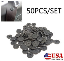 50x Gray Snap-on Seat Belt Buckle Button Stop Universal Fit Seatbelt Stopper Kit