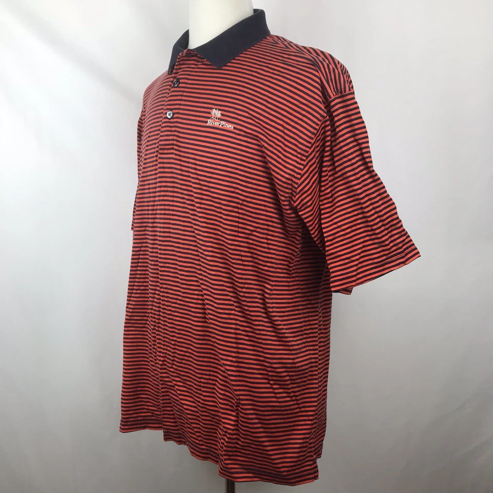 Camisa de golf Divots Players Edition River Pines para hombre a rayas de algodón Pima talla grande Foto 4 de 4