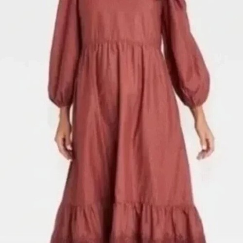 New Universal Thread Rust prairie cottage dress, size large | eBay