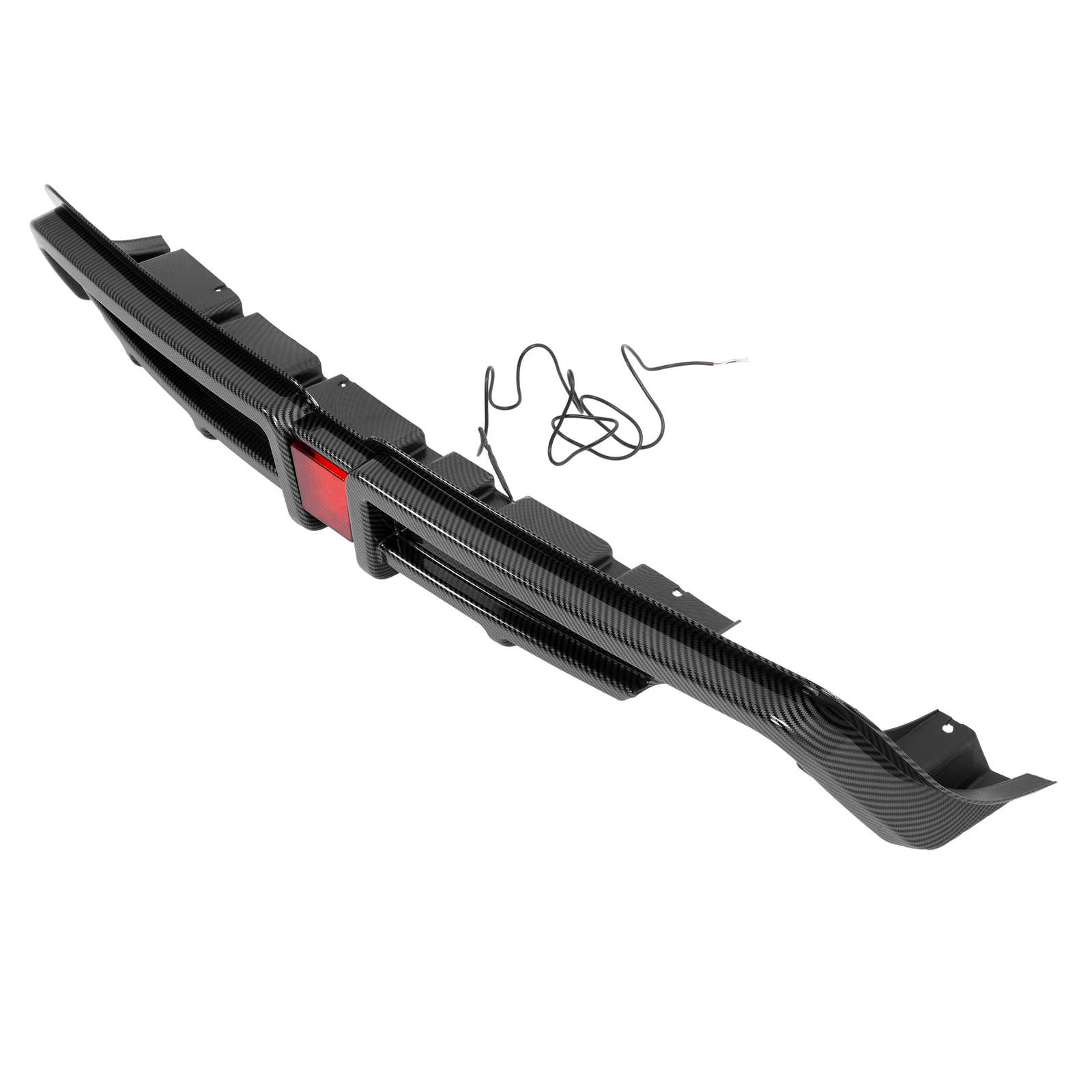 Rear Bumper Diffuser w/LED For Honda Civic 2006-2011 Mugen RR Carbon Fiber Style