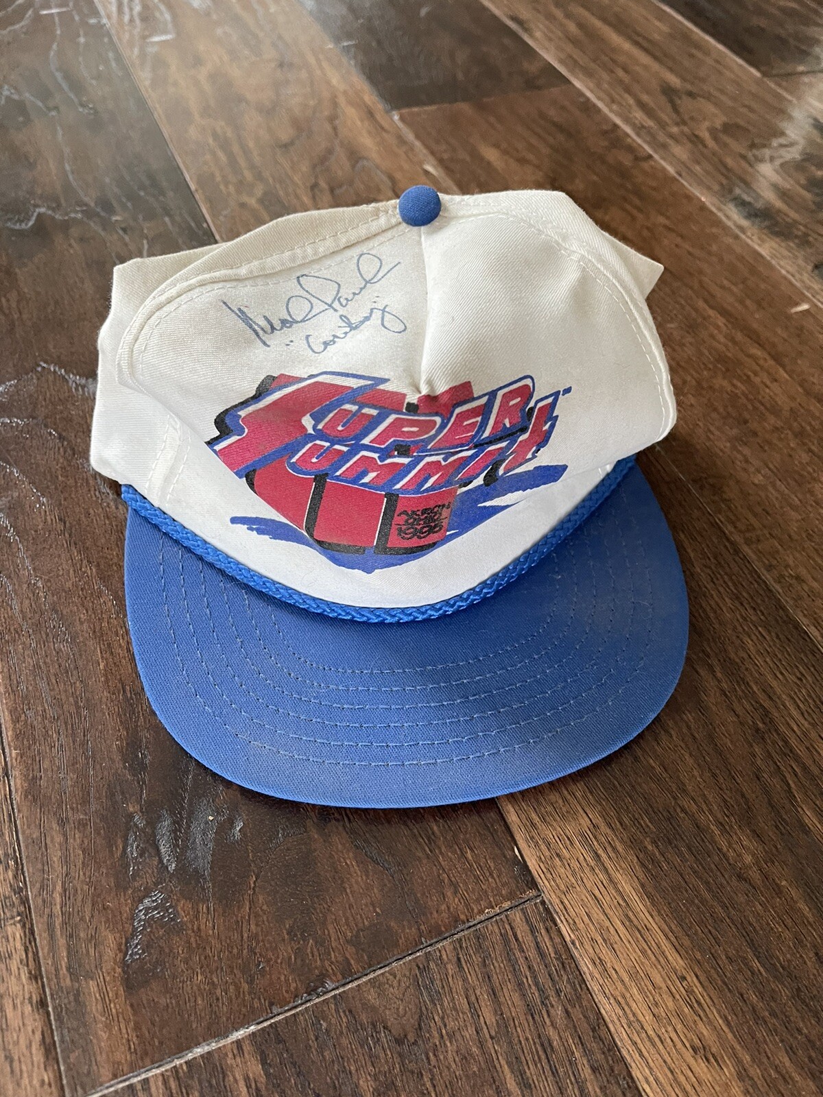 Super Summit Hat White Snapback Baseball Cap Vint… - image 1