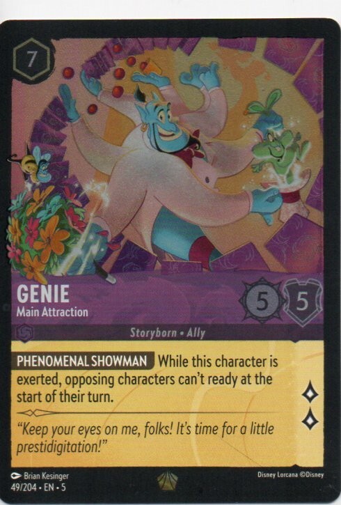 ジーニー foil 4枚セット Disney Lorcana - Shimmering Skies - Genie Main Attraction #49