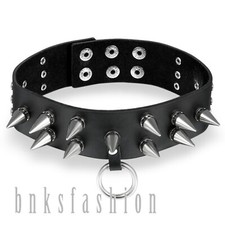 Punk Rock Gothic Spike Studded Leather Choker Biker Rivet Collar Necklace Choker