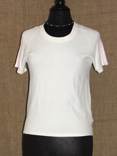 DKNY Womens White Short Sleeves Pullover Sweater SZ L NEW