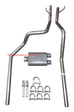 Dual Mandrel Bent Exhaust w/ FullBoar 2 Chamber Muffler Fits 02-05 Dodge Ram