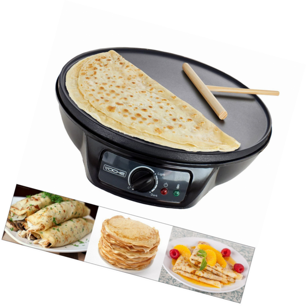1000w Electric Pancake Crepe Maker With 12 Non Stick Hot Plate and
