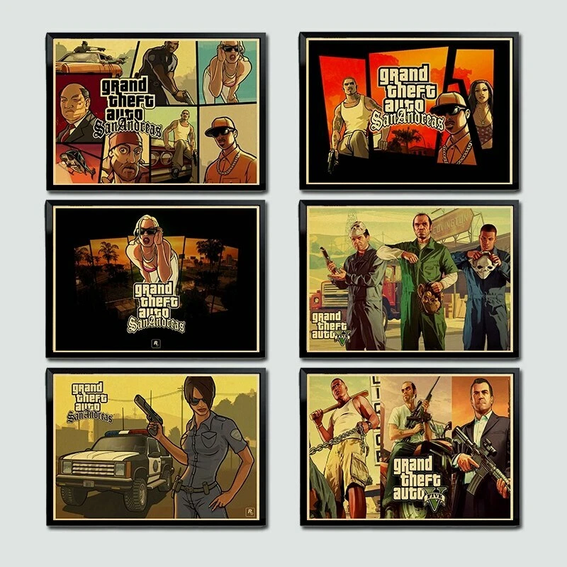 GTA 5 Poster San Andreas Poster Gta 5 Video Game (Download Now) 