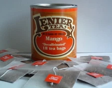 Lenier's Decaf. Mango/Mango Biodegradable  Tea Bags 18 Count Reusable Tins