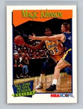 1991-92 Hoops Series 2 All-Time Active Leader #535 Magic Johnson Lakers