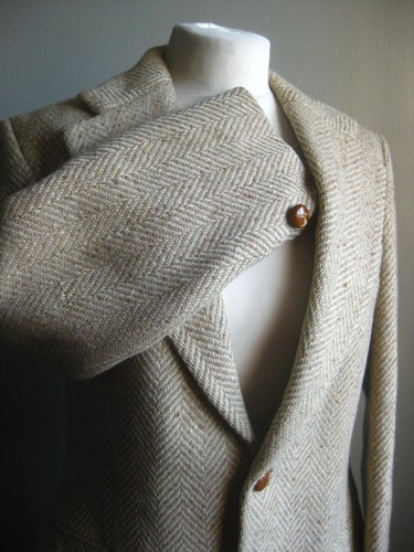 VINTAGE DONEGAL TWEED JACKET 34 small mens cream 100% pure new wool AMBASSADORS - Picture 17 of 22