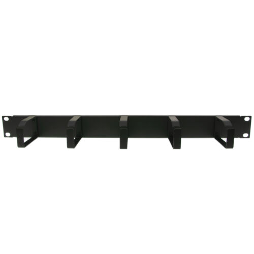 Rack D Ring Cable Management, 1U, Metal, Black 19 Inch for Rackmounts - Picture 2 of 5