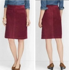 Talbots Burgundy Purple 100 Cotton Diagonal Corduroy A Line Short Skirt Sz 8P