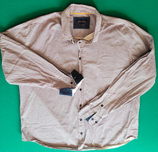 Gentlemen's Outfitters l/s dress shirt, 2XL, White  maroon, pre-owned, AR0542