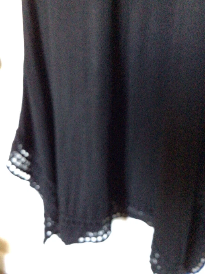 Vestido largo negro con detalles de ganchillo talla XL Foto 4 de 4