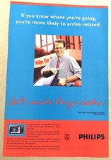 1996 Original Print Ad Full Page - Philips - Arrive Relaxed. Vintage
