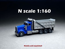 N Scale 1:160 American W900L Drop-axle Dump truck - UNPAINTED, NOT A TOY