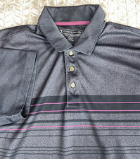 Pebble Beach Men's L Blue Golf Polo Shirt Dry-Luxe Performance Moisture-Wicking