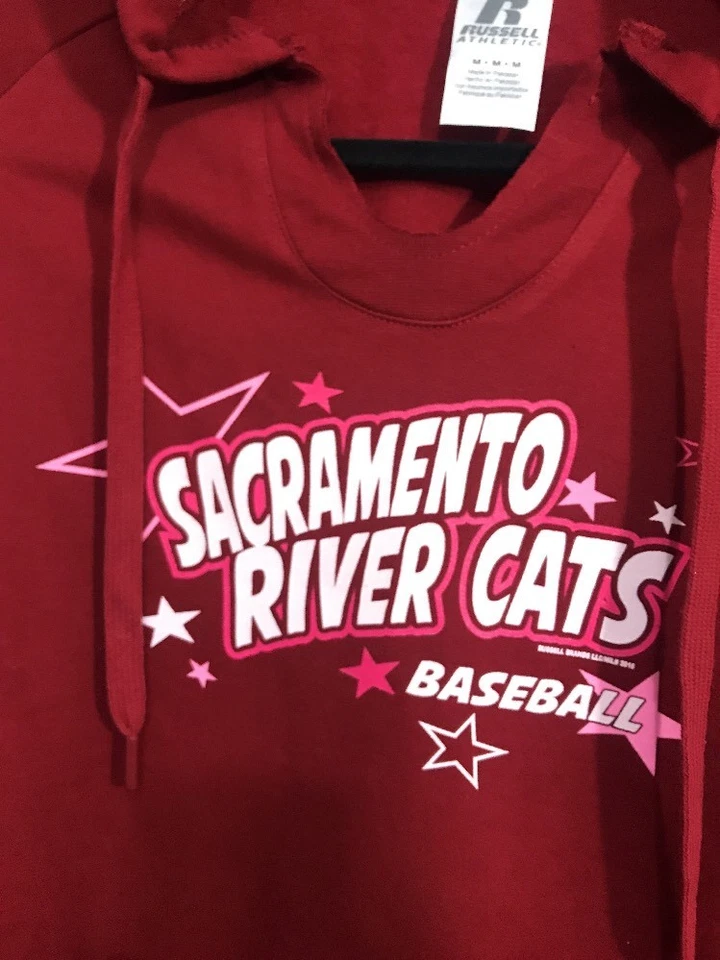 Sacramento River Cats Béisbol Rojo Rosa Sudadera con Capucha Sudadera Mediana Foto 2 de 4