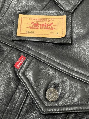 LEVI‘S 78500 3rd リーバイス レザー ジャケット M Levi's Black Leather Jacket Cowhide 3rd type 78500 Levi's Bovine