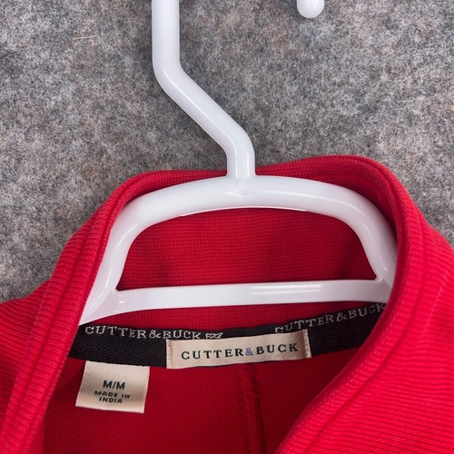 Cutter & Buck Sweater Mens Medium Red 1/4 Zip Pullover Outdoors Cotton Golfing - Picture 9 of 10