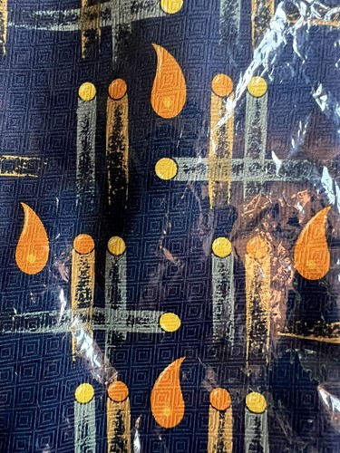 VTG SETA MCM Mens Classic Tie 4”wide Silk Designer Necktie ITALY Cosmo Space Blu - Picture 2 of 13