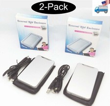 2pack: NEW USB 2.0 External 2.5" IDE Hard Drive Portable PC HDD Device Enclosure
