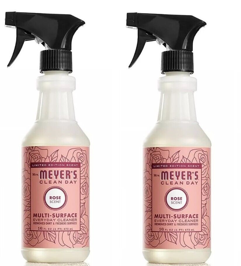 Limpiador multiservicio Mrs Meyers ROSE Clean Day 16 oz spray paquete de 2 en total 32 oz