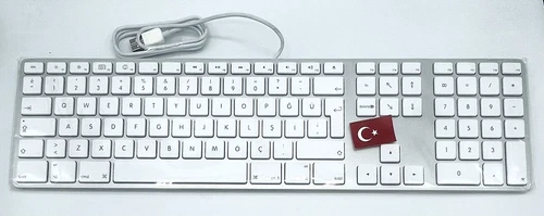 Apple A1243 Aluminium USB Wired Keyboard - Numeric Keypad - TURKISH