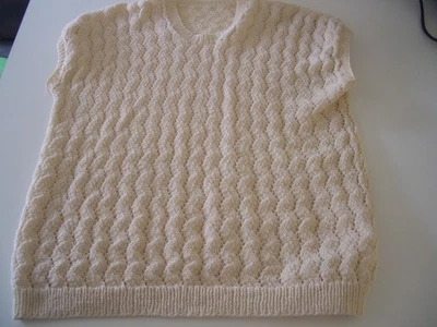 Pulli Pullover Pullunder kurzarm Wolle DIY gestrickt lila Original True Vintage - Bild 1 von 3