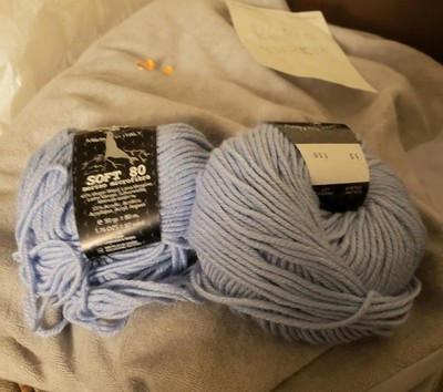 New! rare! Soft Italian 1 sk Laines du Nord ''Soft 80'' color 13  blue merino
